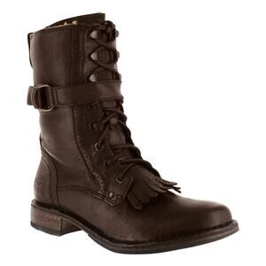 UGG Women's Jena Fashion Boots in Brown Leather Women's Size 8